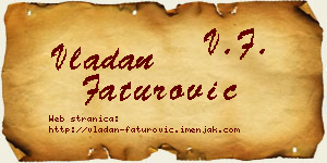 Vladan Faturović vizit kartica